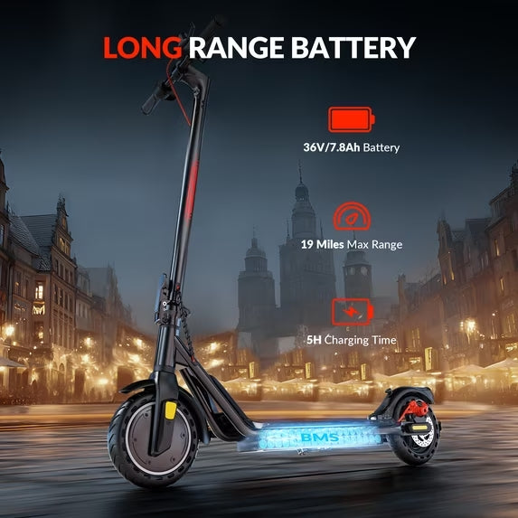 MAGIFOCUS MS16 Electric Scooter for Adults, 350W Motor, 8.5" Solid Tires, Foldable Commuter E Scooter with App Control, Dual Brakes, Rear Suspension, Up to 20Miles Range & 18Mph, UL 2272