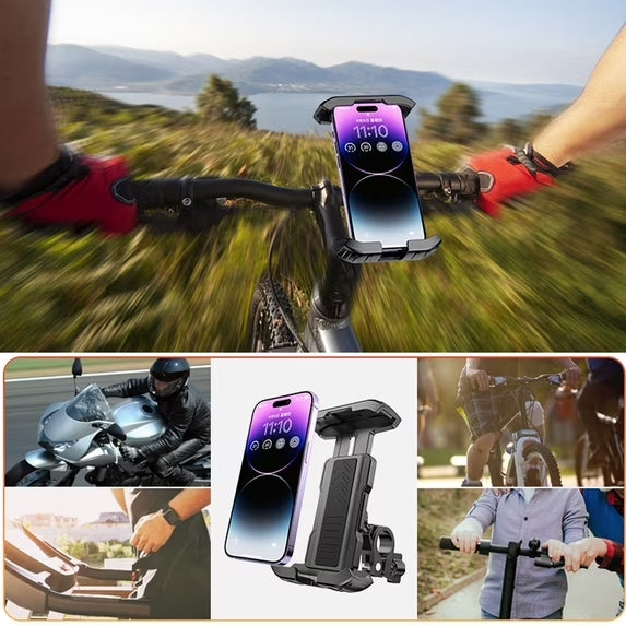 MAGIFOCUS Bicycle Phone Holder, Stable Motorcycle & Scooter Mount, Adjustable Handlebar Cell Phone Clamp with Secure Lock for 4.7-7" Devices